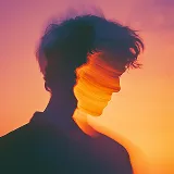 Silhouette of person with double exposure